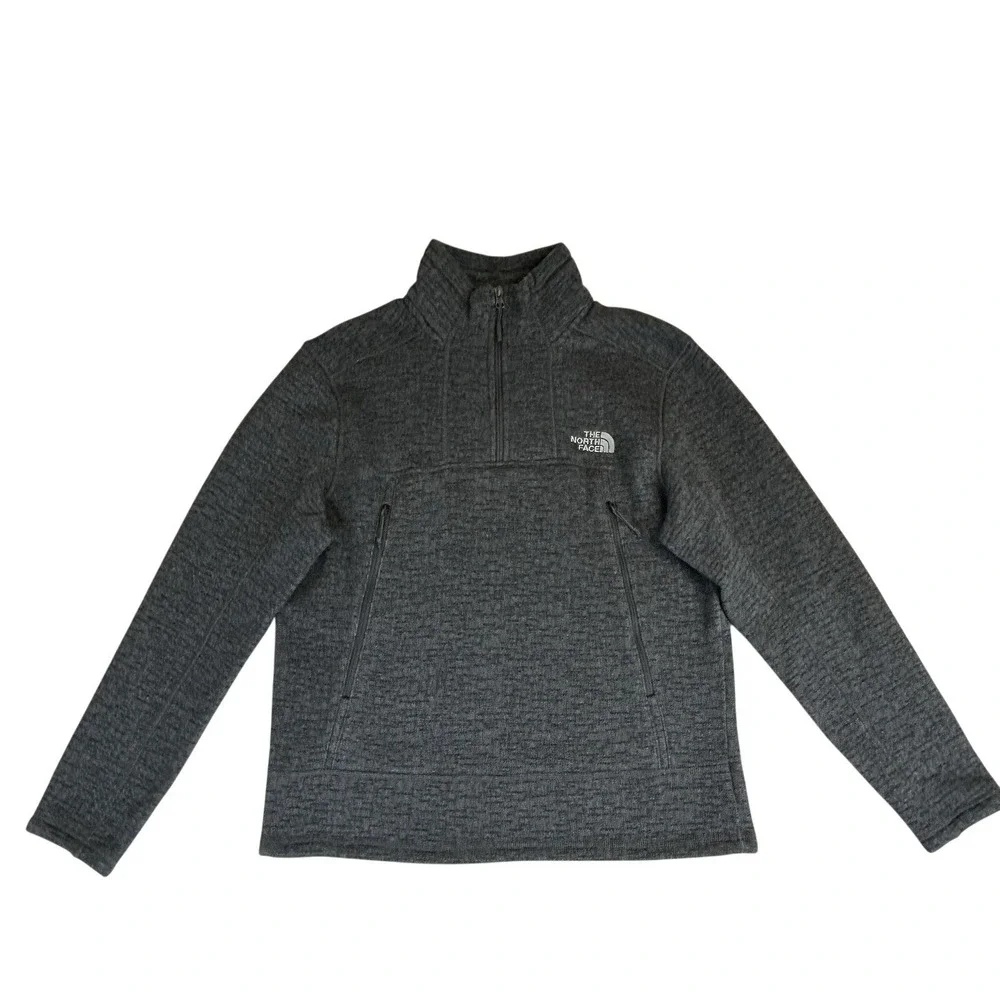 The North Face Gordon Lyons Sweater Mens Large Fleece 1/4 Zip Pullover Grey Sz L